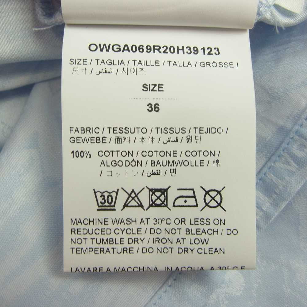 OFF-WHITE オフホワイト OWGA069R20H39123 PATTERN ロゴ 半袖 ドレス シャツ ブルー系 36【美品】【中古】