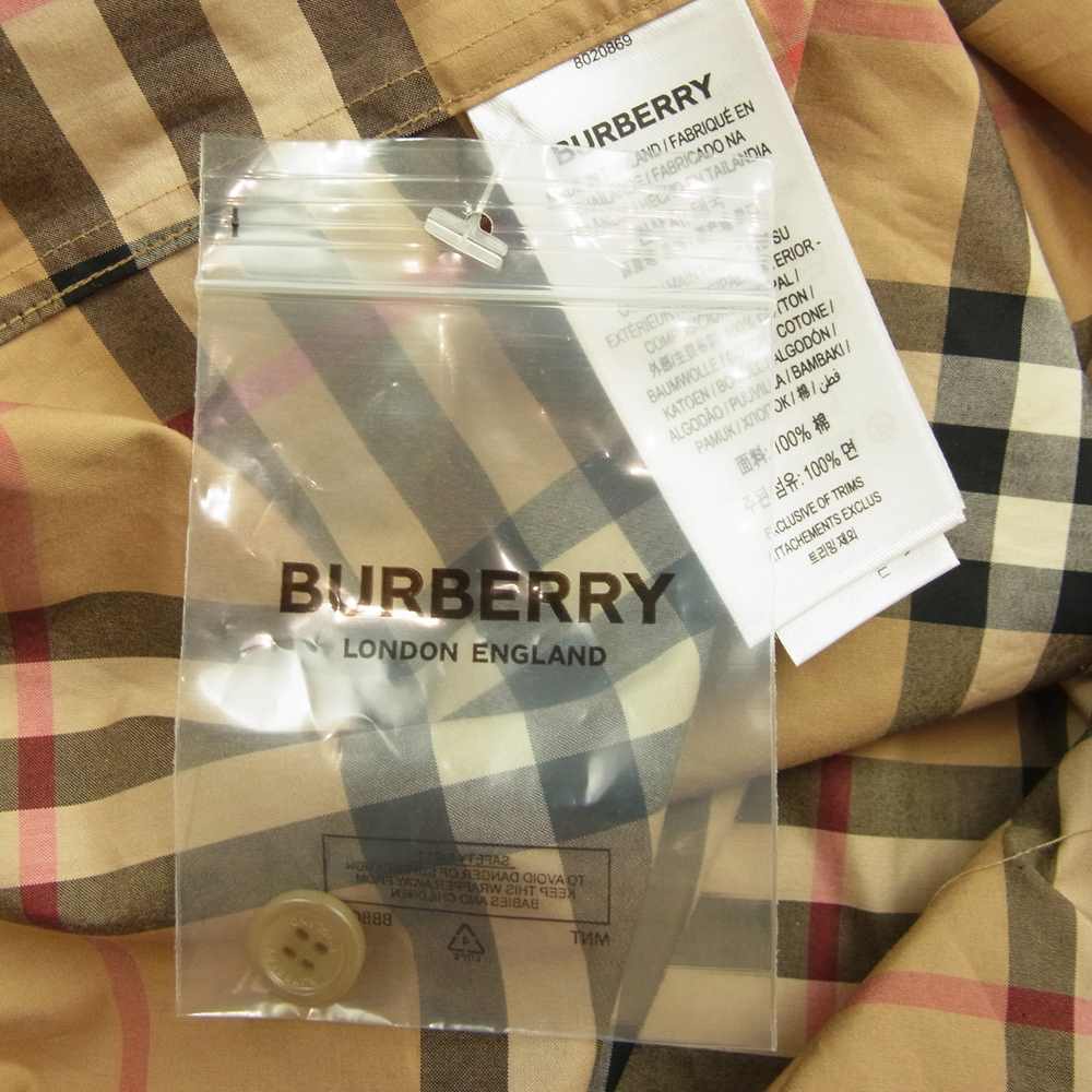 BURBERRY バーバリー 8020869 SHORTSLEEVE CHECK COTTONPOPLIN SHIRT ノバチェック 半袖 ポプリン シャツ ベージュ系 M【新古品】【未使用】【中古】