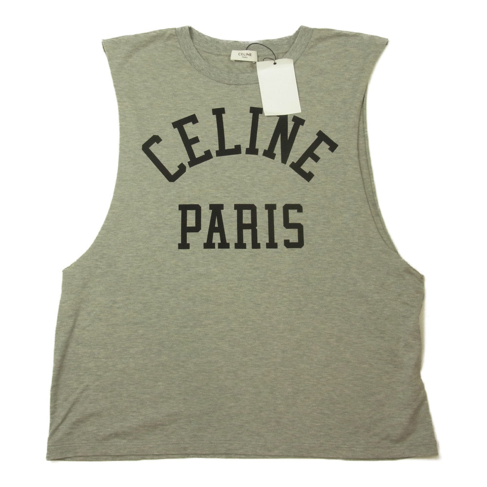 CELINE グレー タンクトップ CELINE - CELINE セリーヌ タンクトップ M グレー 【古着】【中古