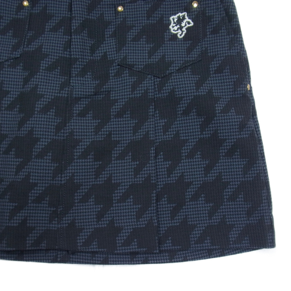 パーリーゲイツ 千鳥柄 刺繍 スカート ブラック系【中古】