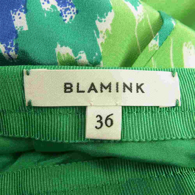 ブラミンク 7924-230-0174 シルク100％ 総柄 プリーツ スカート ...