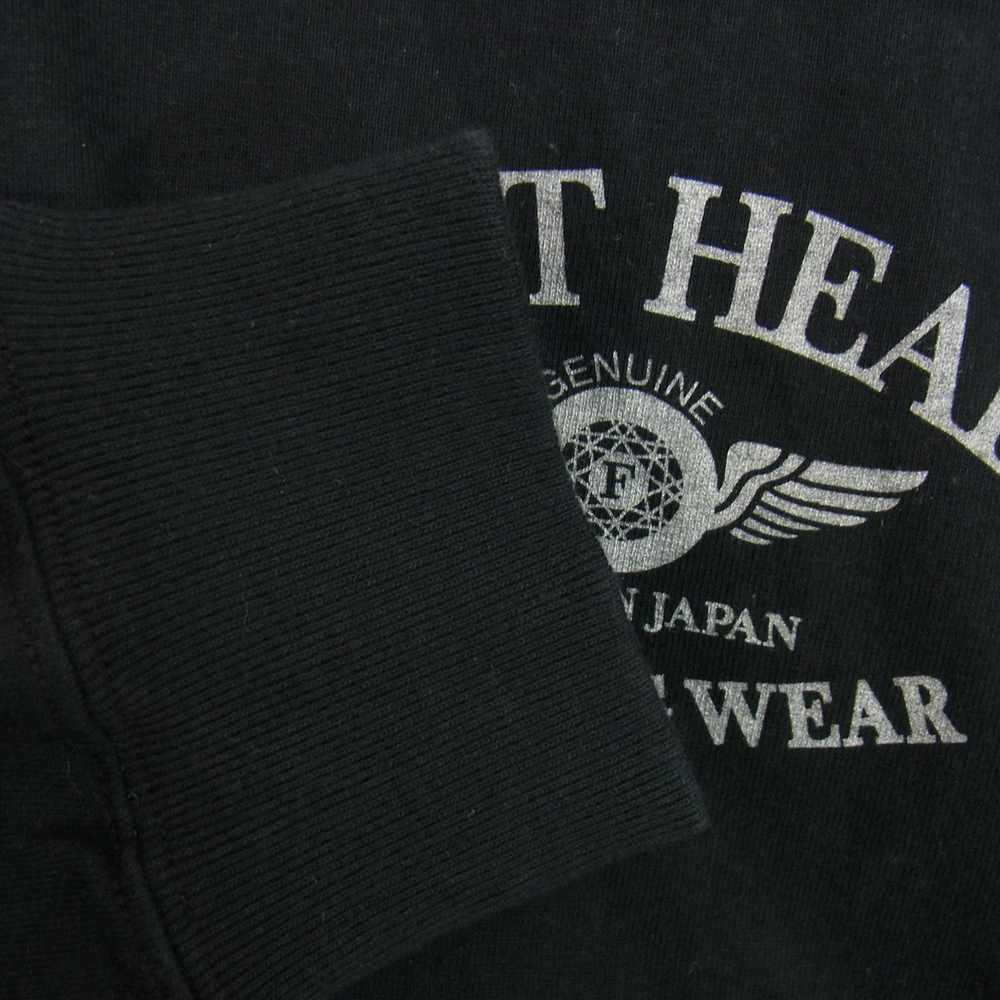 THE FLAT HEAD ザフラットヘッド プリント ロングスリーブ 長袖 Tシャツ カットソー ブラック系 38【中古】