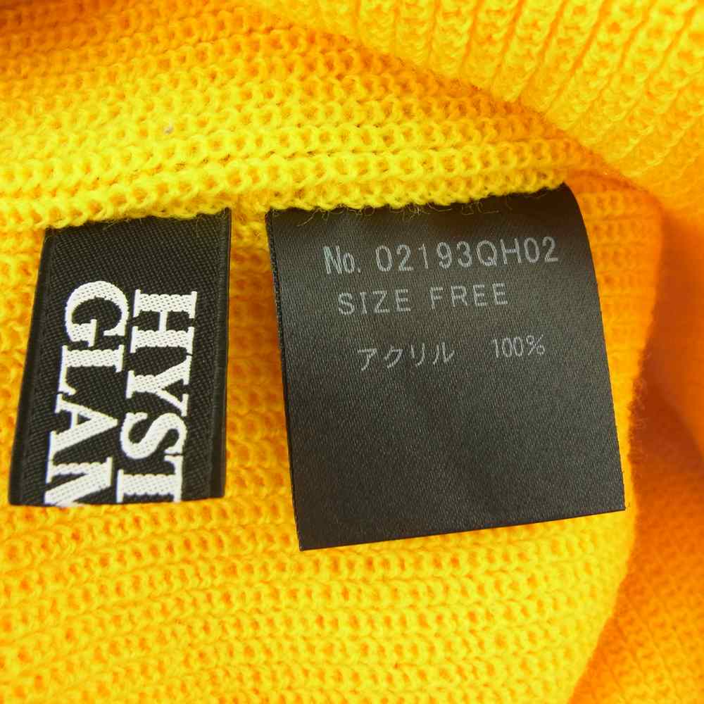 HYSTERIC GLAMOUR ヒステリックグラマー 02193QH02 ロゴ 刺繍 ニット キャップ イエロー系 F【中古】