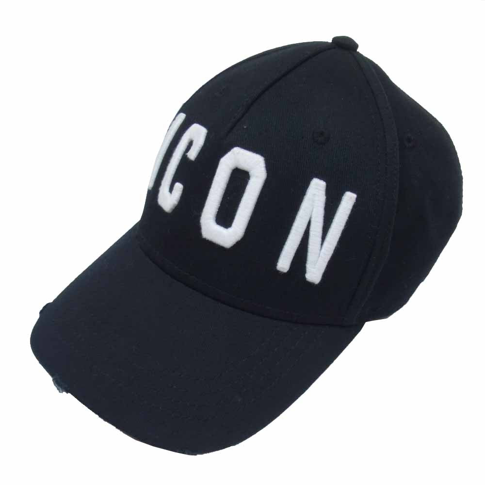 【新品未使用】DSQUARED2ディースクエアード ICON キャップ ブラック DSQUARED2 ディースクエアード ICON 刺繍 ロゴ キャップ ブラック系
