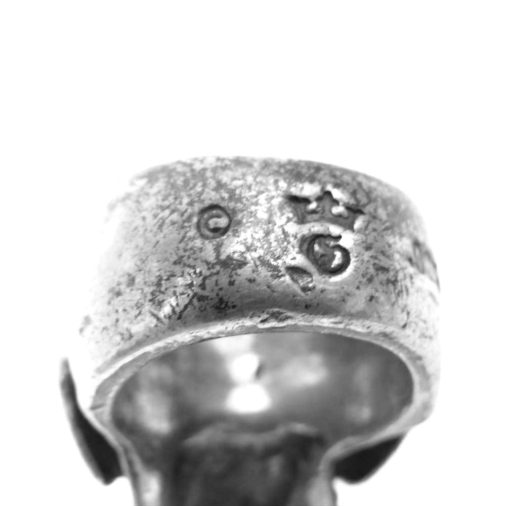 GABOR ガボール ラージスカル ウィズアウトジョー 顎無しスカル リング シルバー系 20号【中古】