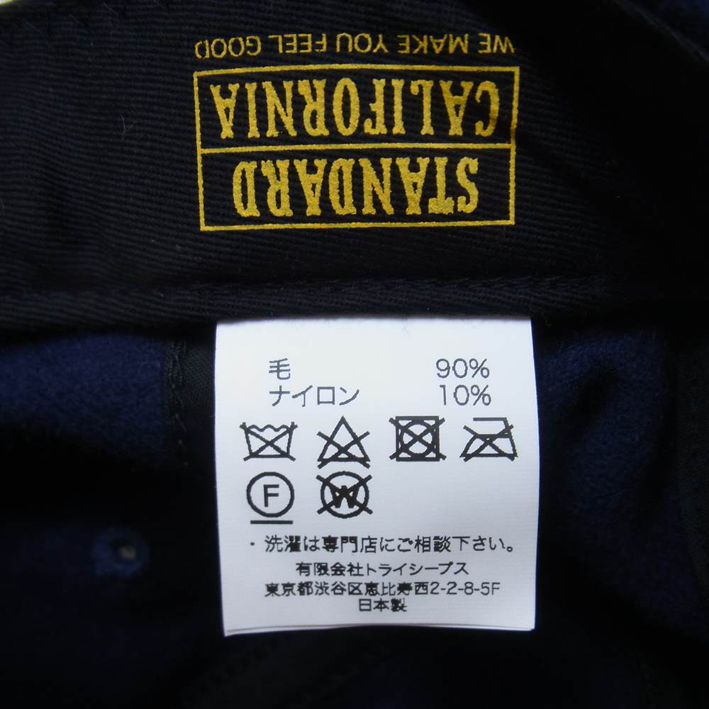 STANDARD CALIFORNIA スタンダードカリフォルニア ロゴ刺繍 ウール キャップ ネイビー系【中古】
