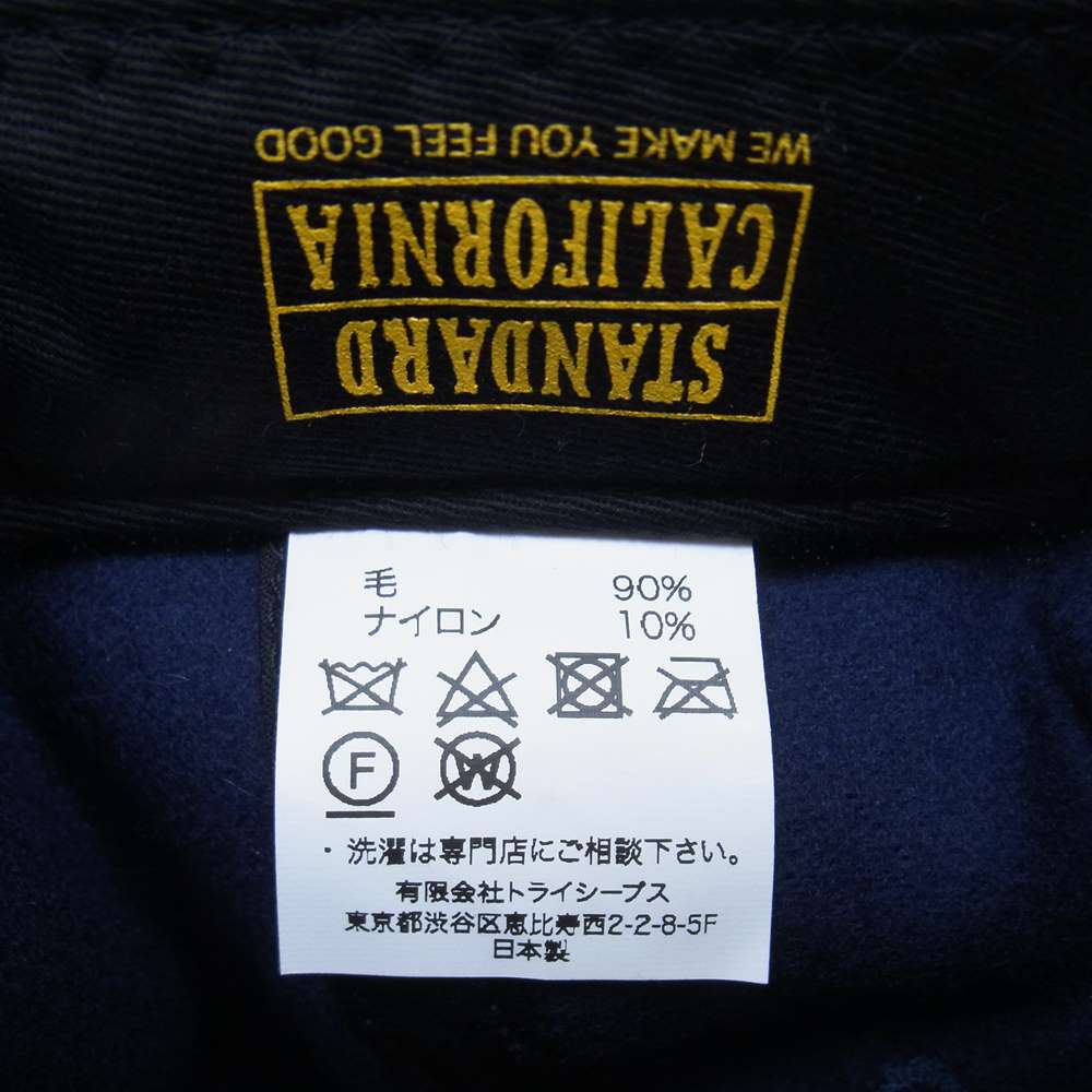 STANDARD CALIFORNIA スタンダードカリフォルニア ロゴ刺繍 ウール キャップ ネイビー系【中古】