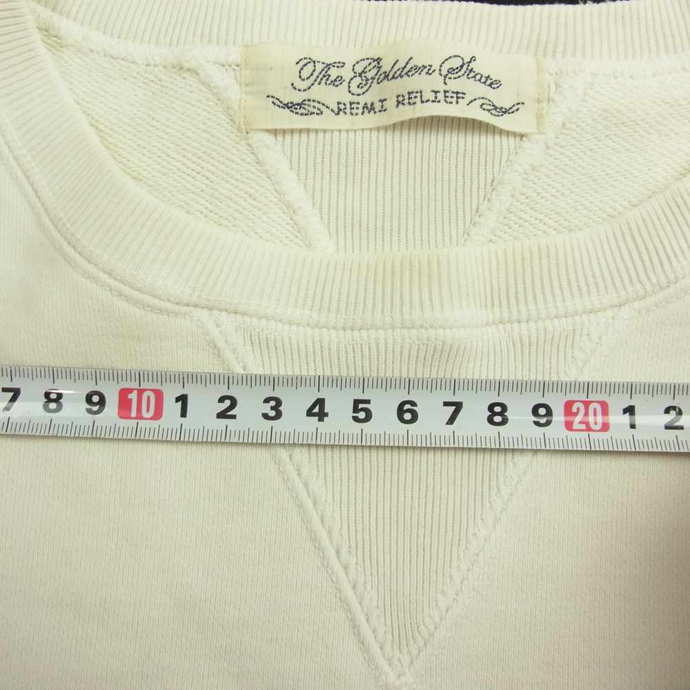 REMI RELIEF レミレリーフ BEAMS ビームス 別注 ヴィンテージ加工 クルーネック スウェット ホワイト系 L【中古】