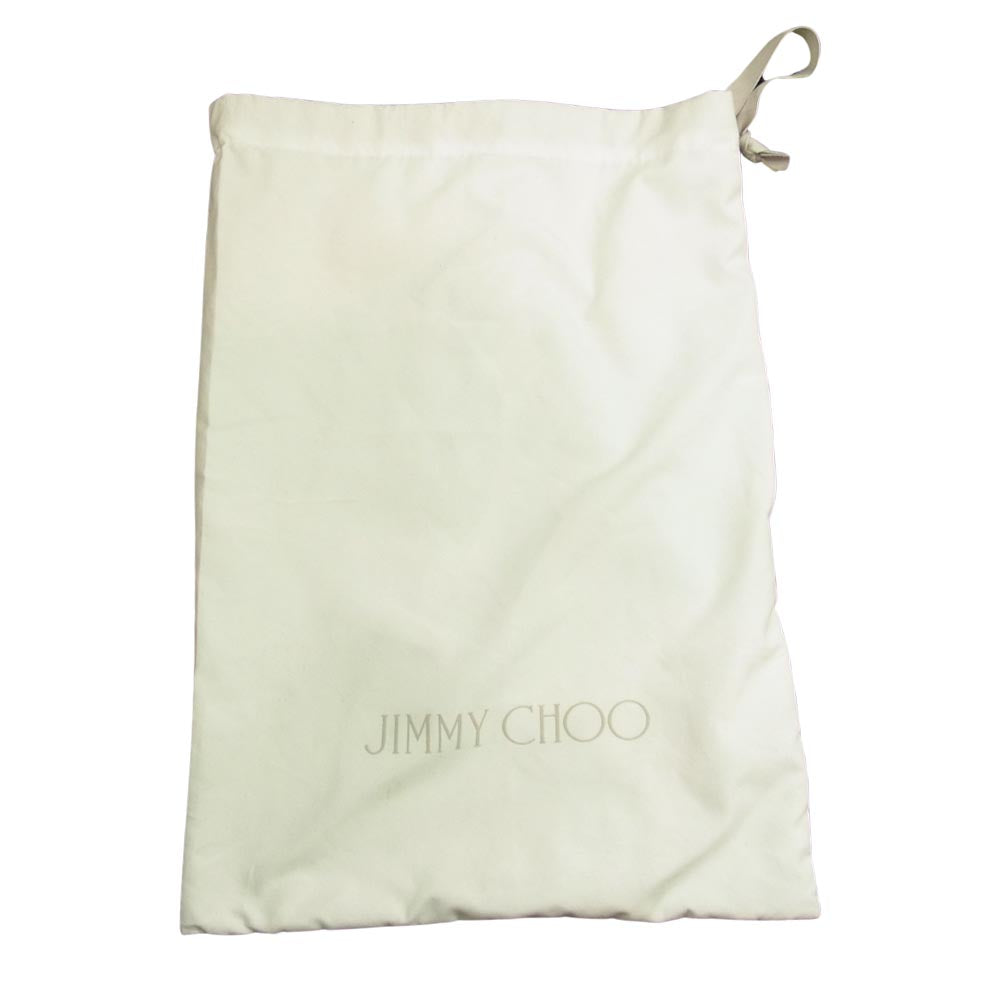 JIMMY CHOO ジミーチュウ ロゴテープ ニット スニーカー グレー系 37【中古】