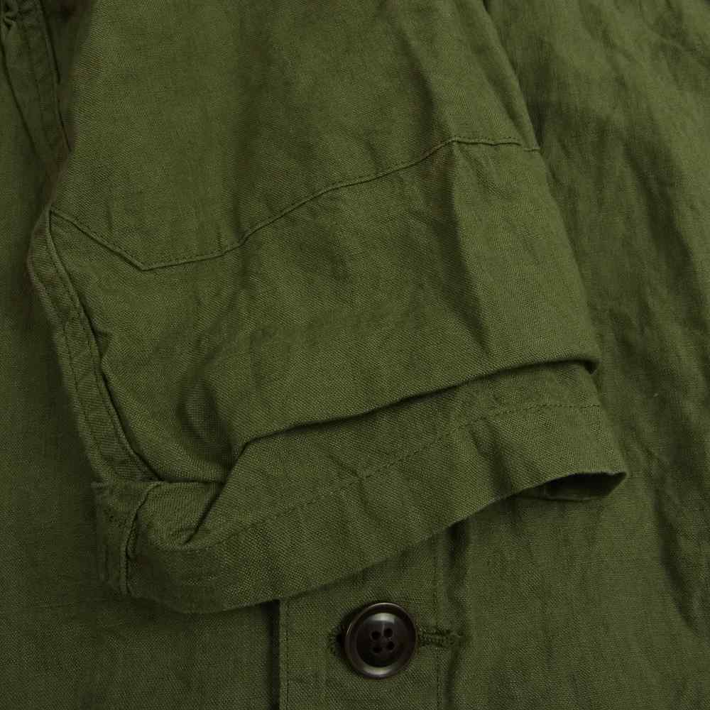 DJANGOATOUR ジャンゴアトゥール リネン ロング ラグラン ポケット 長袖 シャツ ジャケット カーキ カーキ系 L【中古】