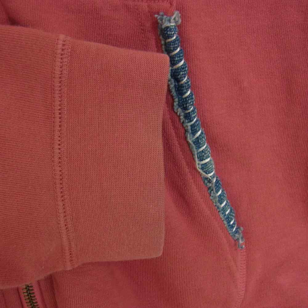 VISVIM ビズビム VS0001898 JV HOODIE KUBA インディゴ 切替 スウェット ジップ アップ パーカー レッド系 2【中古】