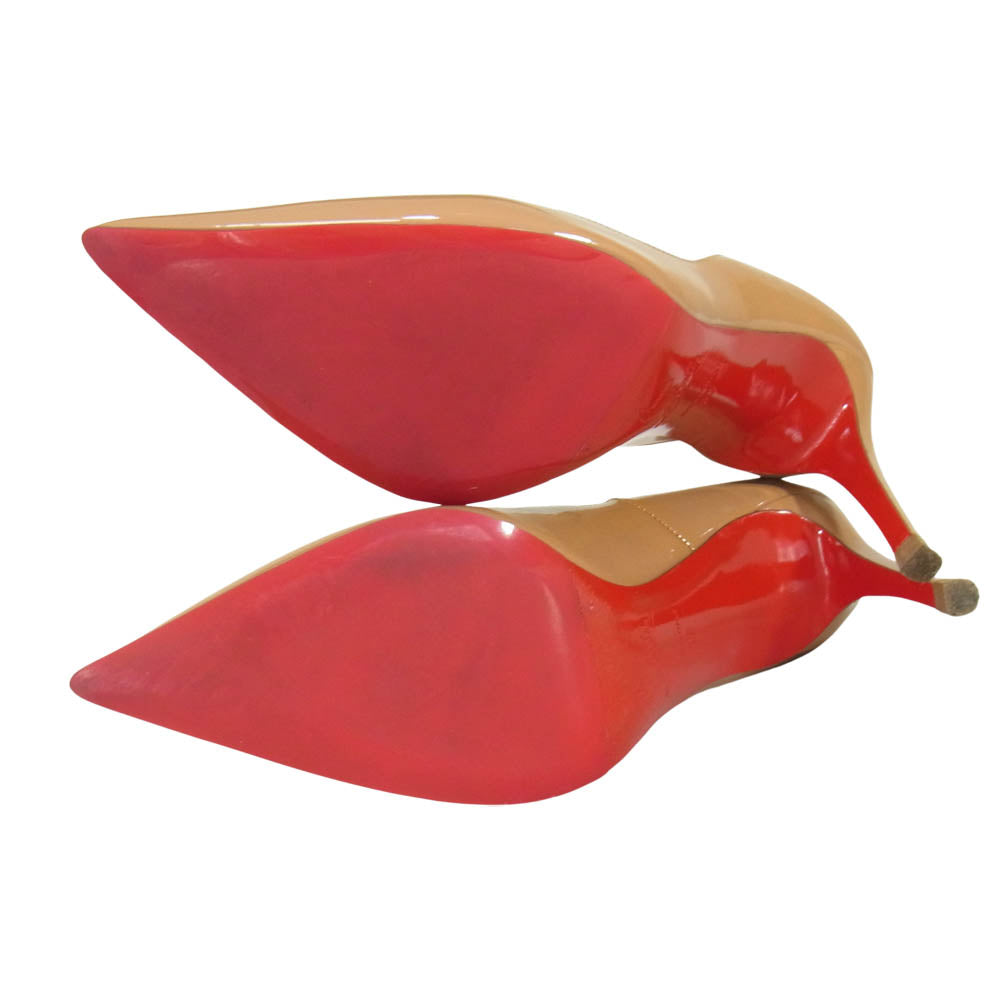 Christian Louboutin クリスチャンルブタン パテントレザー ピンヒール パンプス ベージュ系 37【中古】