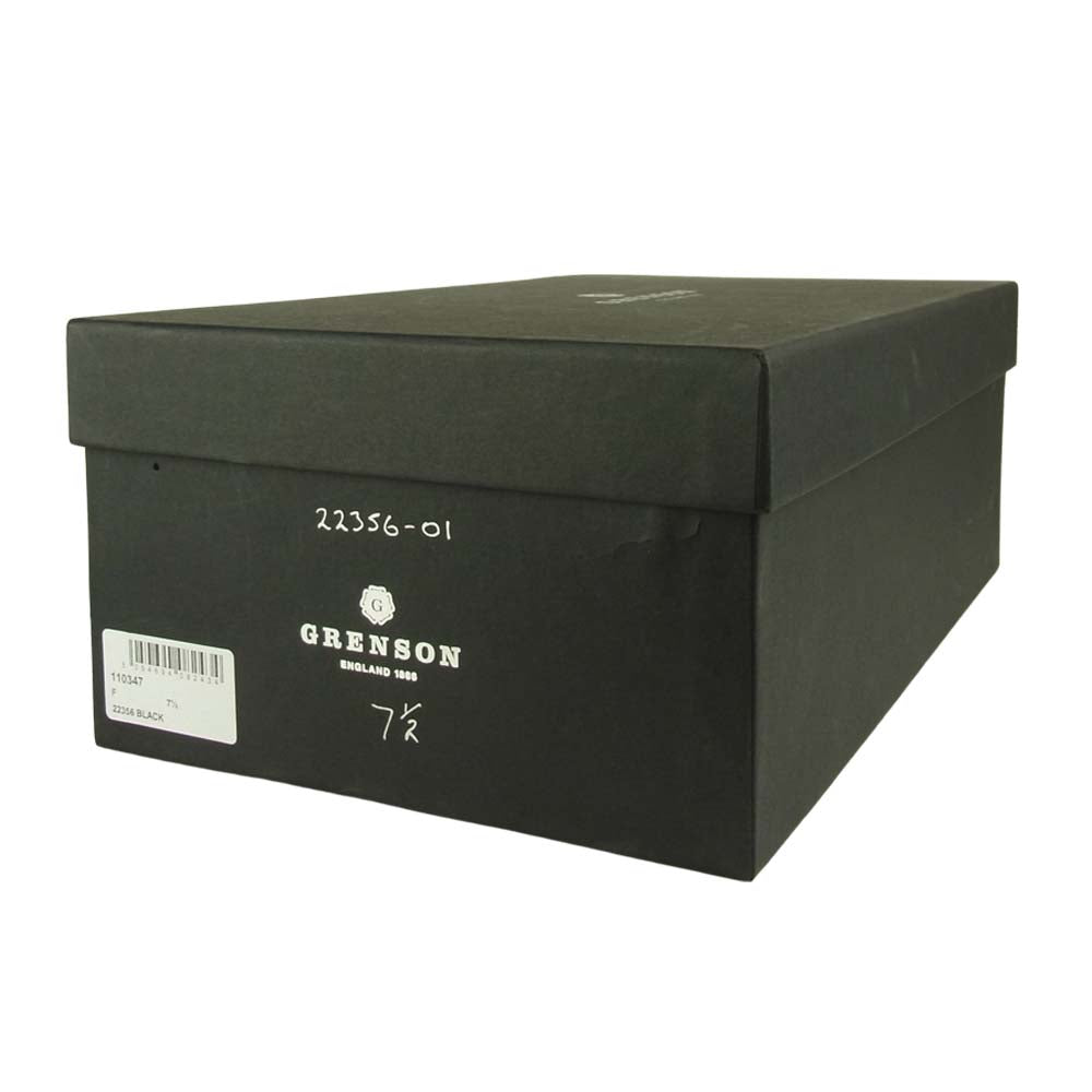 グレンソン 22356-01 bath バス 内羽根 パンチドキャップ トゥ レザー シューズ ブラック ブラック系 7.5【極上美品】【中古】