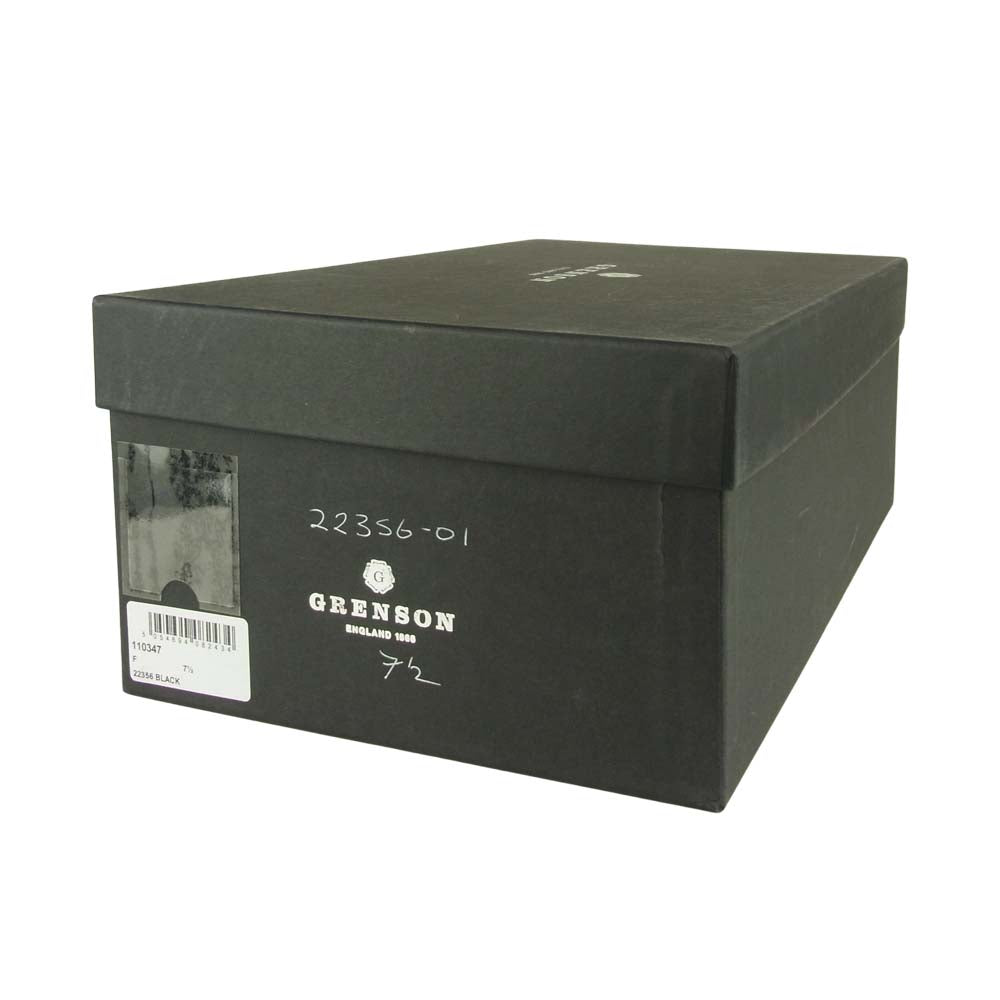 グレンソン 22356-01 bath バス 内羽根 パンチドキャップ トゥ レザー シューズ ブラック ブラック系 7.5【極上美品】【中古】