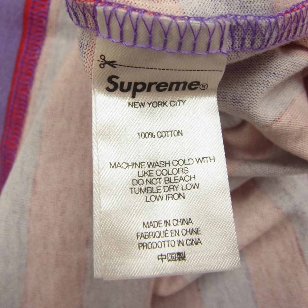 Supreme シュプリーム 22SS Reverse Stripe S/S Top レッド系 パープル系 XXL【中古】