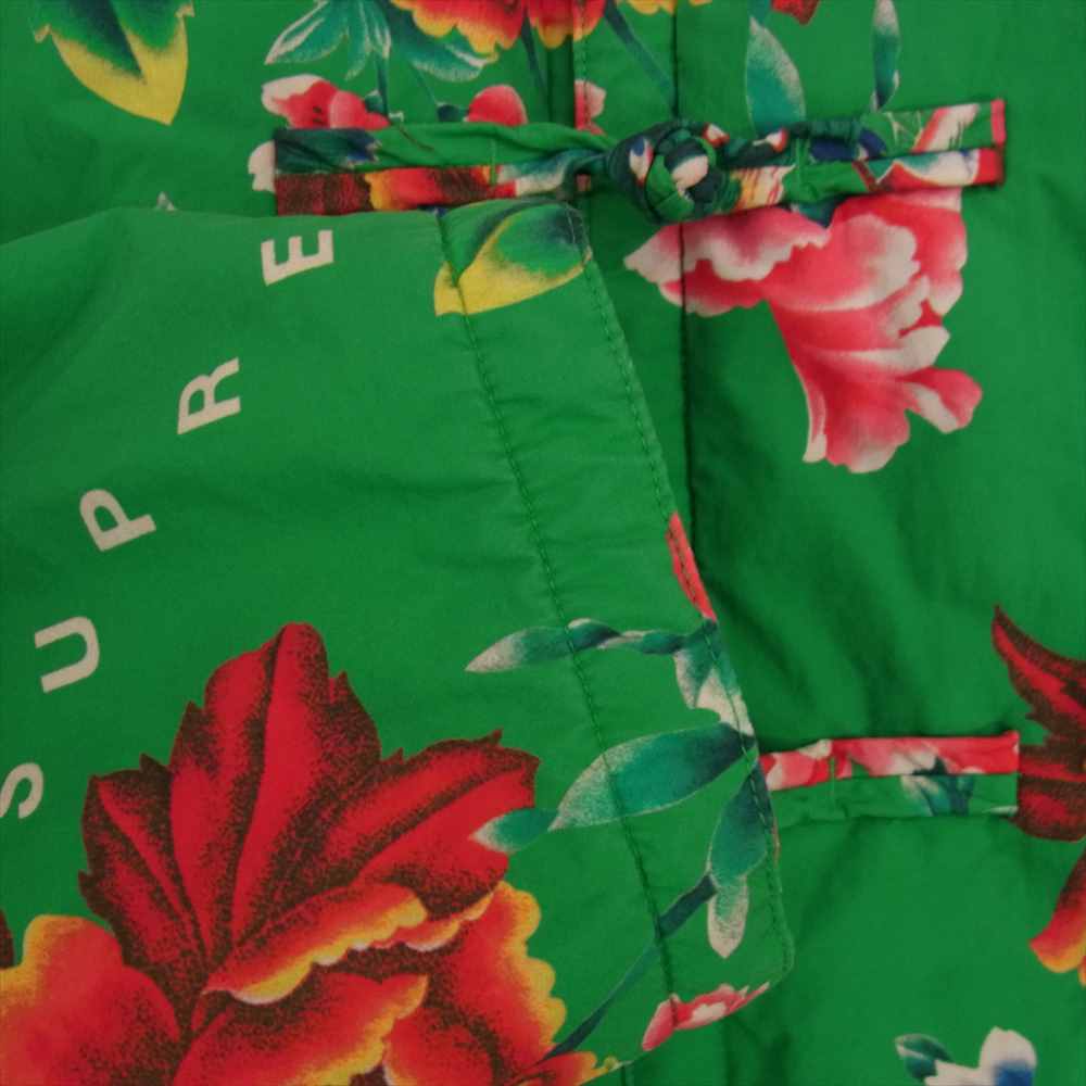 Supreme シュプリーム 21SS Peacock Jacket フラワー 総柄 キルティング チャイナ ピーコック ジャケット グリーン系 L【美品】【中古】