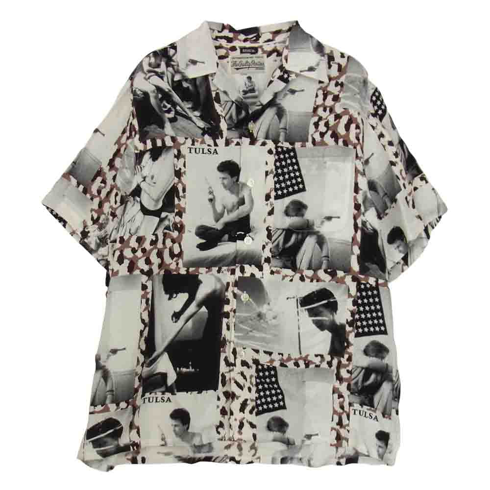WACKO MARIA ワコマリア MINEDENIM LARRY CLARK TULSA  s/s HAWAIIAN SHIRTS マインデニム ラリー クラ タルサ 半袖 ハワイアン シャツ ホワイト系 XS【美品】【中古】 WACKO MARIA ワコマリア MINEDENIM LARRY CLARK TULSA s/s