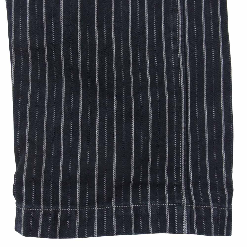 Stevenson Overall Co. スティーブンソンオーバーオール 18SS GAMBLER ギャンブラー サスペンダーボタン有 ストライプ パンツ ネイビー系 32【中古】