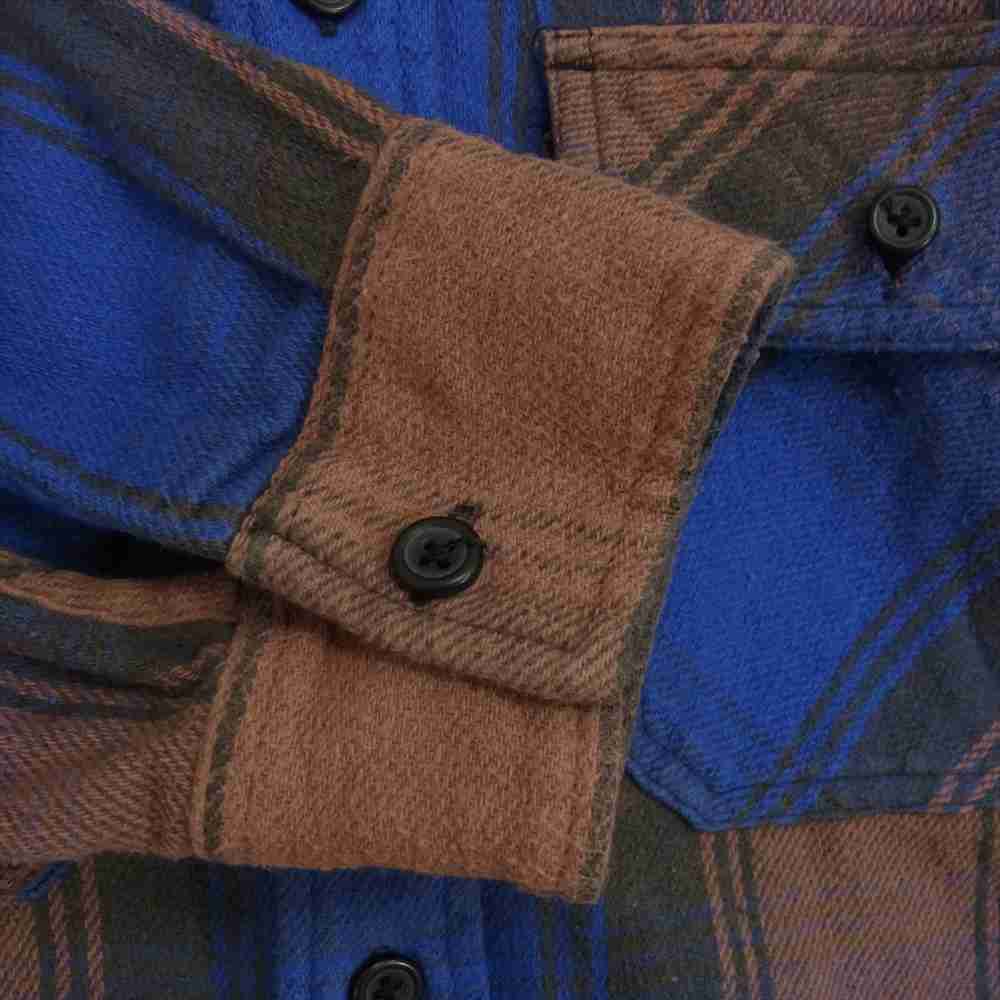 Supreme シュプリーム 19AW Heavyweight Flannel Shirt ヘビーウェイト フランネル チェック シャツ ブルー系 ブラウン系 S【中古】