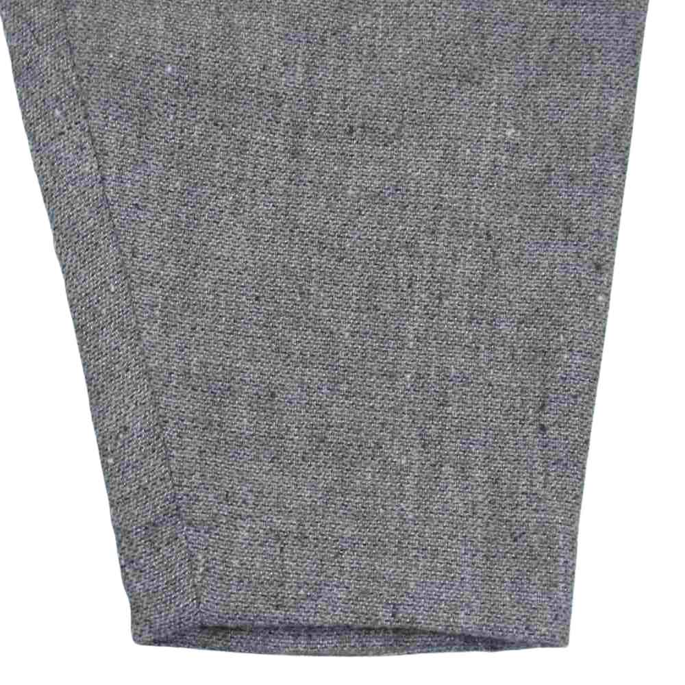 エドウィナホール リネンウール 3タック ワイド テーパード スラックスパンツ 紐 ブラウン系 S【中古】