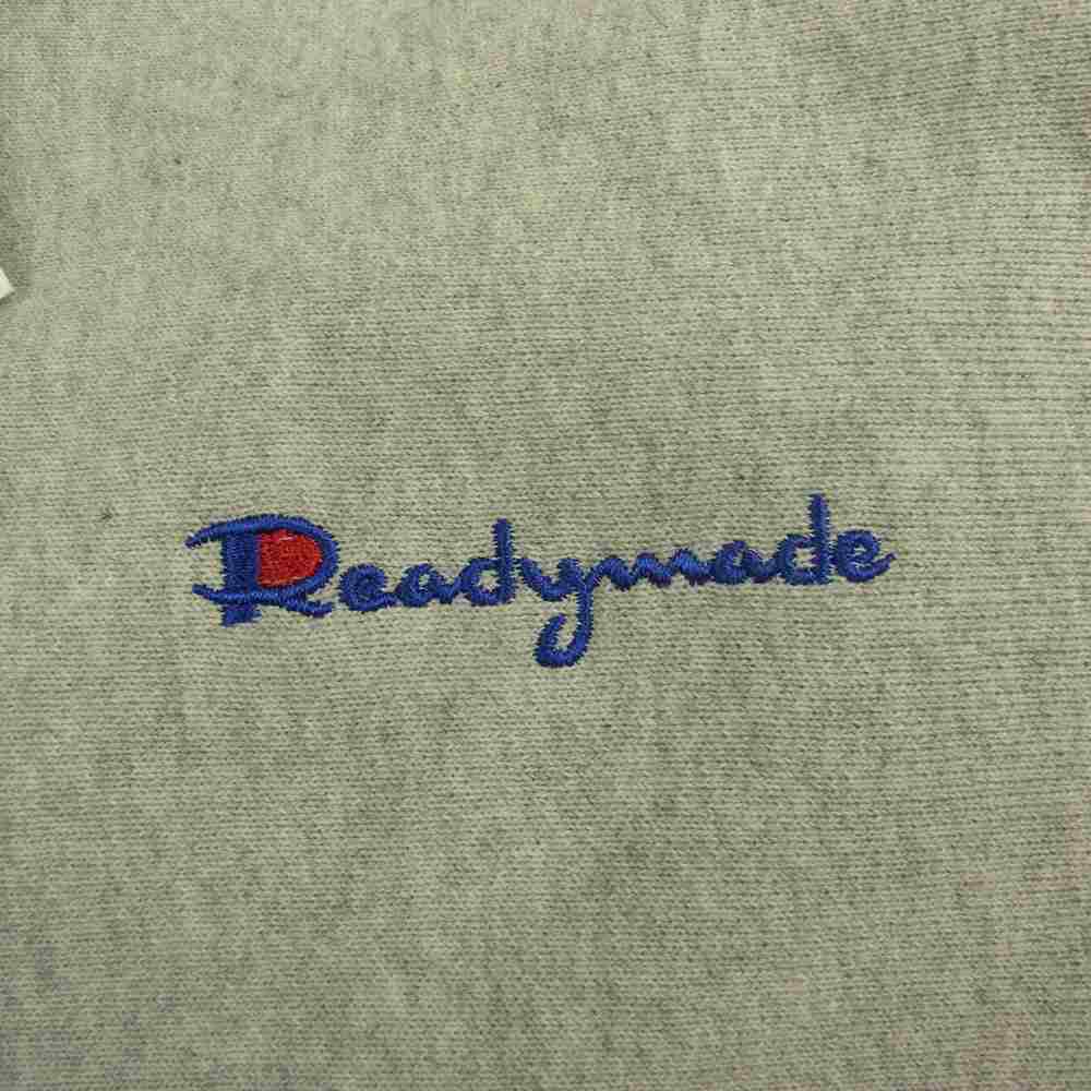 READY MADE レディメイド RM-J01-0000-021 HOODIE 胸ロゴ刺繍 プルオーバー パーカー グレー グレー系 L【新古品】【未使用】【中古】