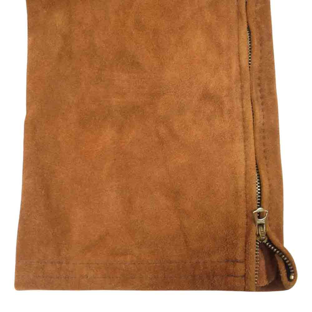 LANGLITZ LEATHERS ラングリッツレザーズ WESTERNS Roughout Leather ラフアウト レザー スエード パンツ オレンジ系 ※サイズ表記なし【中古】