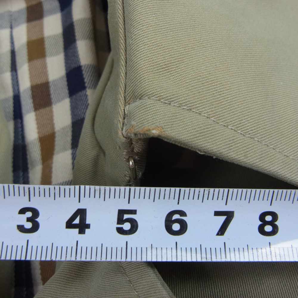 Aquascutum アクアスキュータム 英国製 旧タグ 裏地チェック トレンチコート カーキ系【中古】