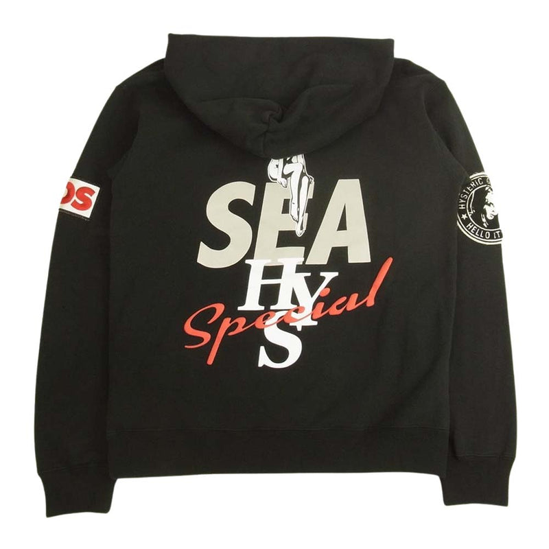 HYSTERIC GLAMOUR ヒステリックグラマー WIND AND SEA ウィンダンシー WDS 3rd HOODIE パーカー ブラック系 S