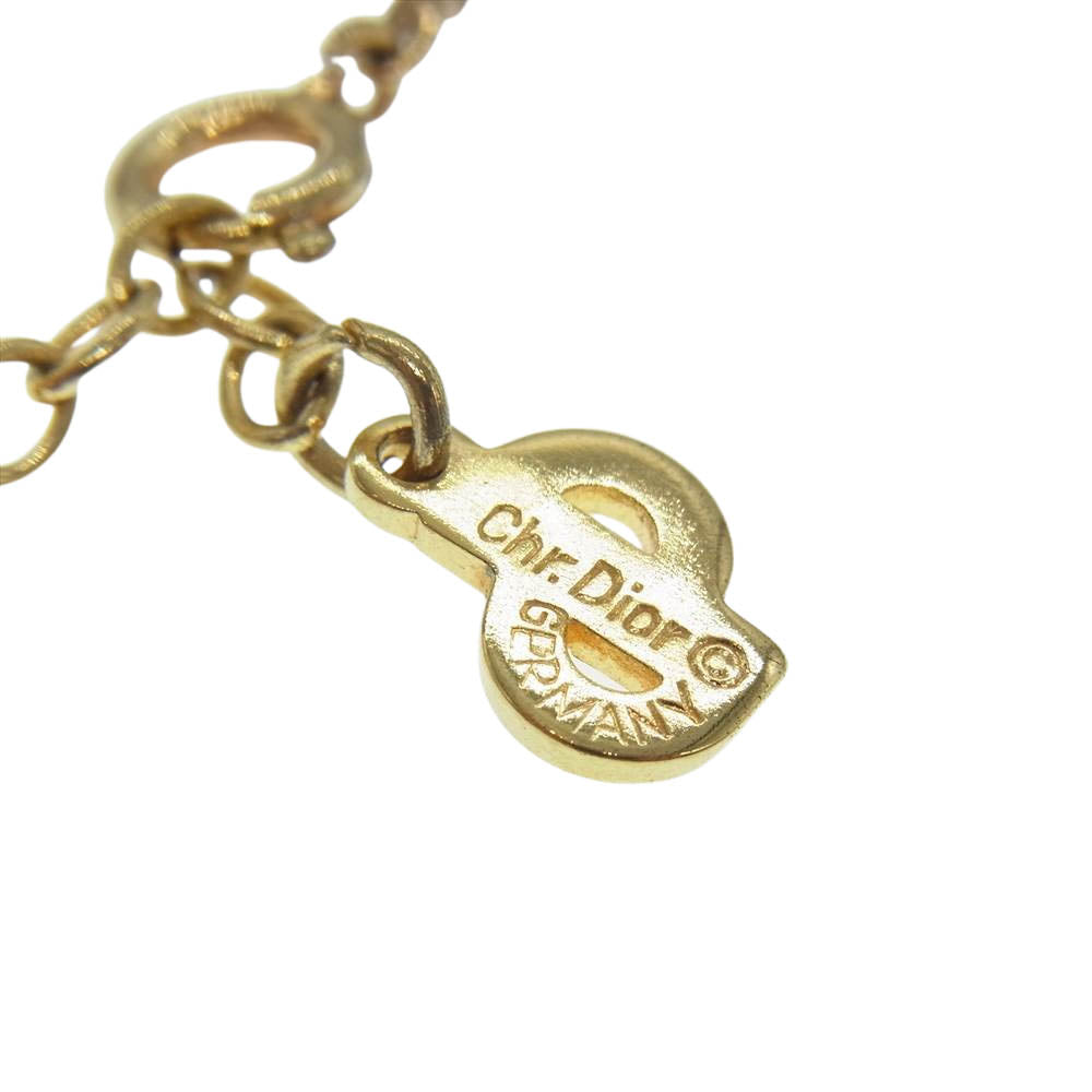 Christian Dior クリスチャンディオール CD ロゴ ネックレス ゴールド系【中古】