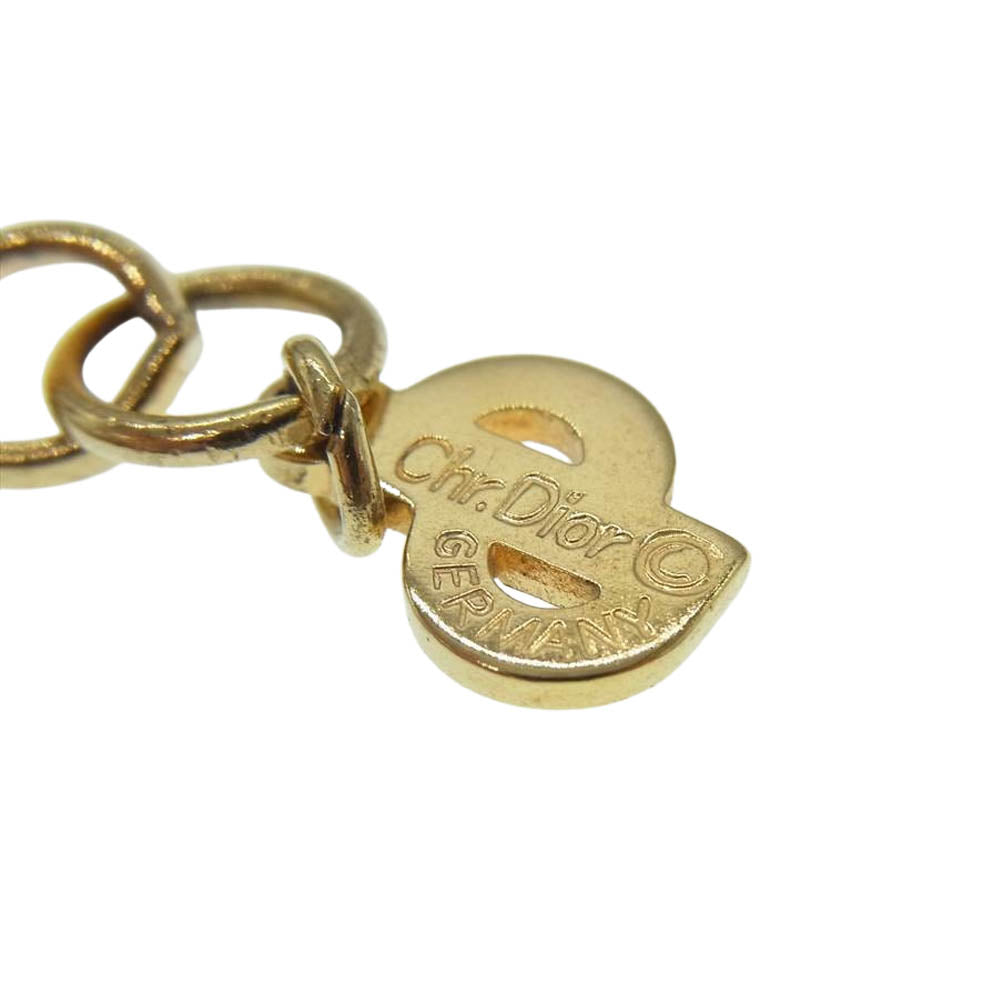 Christian Dior クリスチャンディオール ストーン ネックレス ゴールド系【中古】