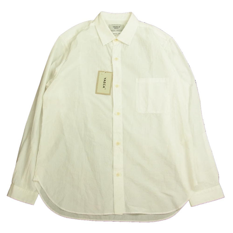 YAECA ヤエカ 49151 WRITE BUTTON SHIRT ラミー混コットン ボタンシャツ ホワイト系 S【中古】