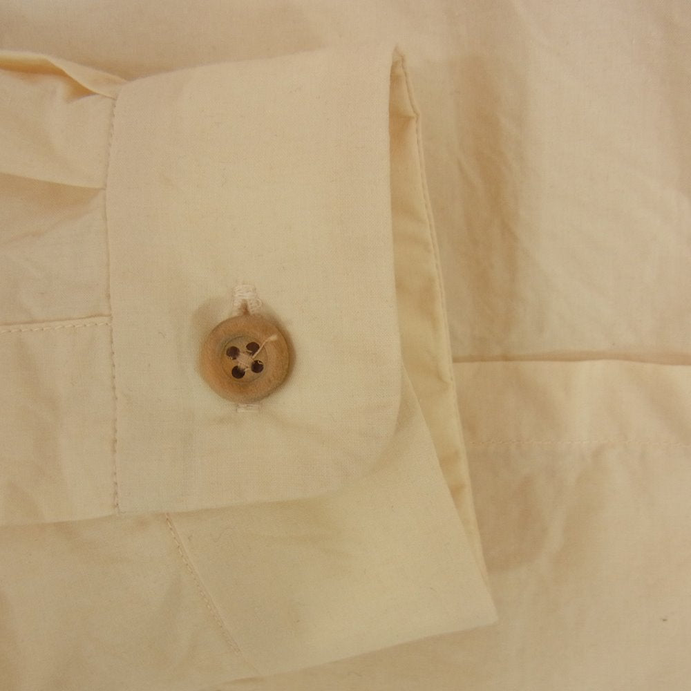 YAECA ヤエカ 48152 WRITE BUTTON SHIRT NATURAL ナチュラル ウッドボタン シャツ ベージュ系 S【中古】