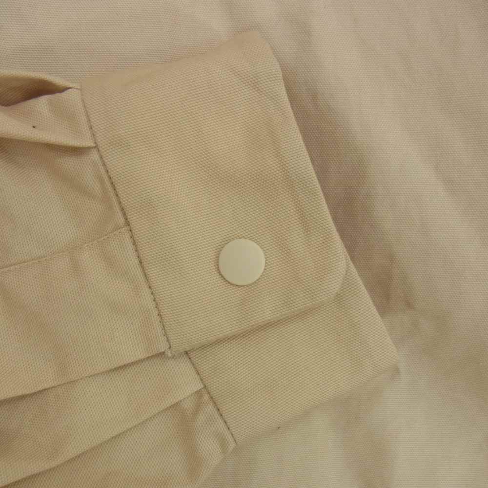 YAECA ヤエカ 19143 WRITE COMFORT SHIRT EXTRA WIDE エクストラワイド コンフォート スナップボタン シャツ ベージュ系 S【中古】