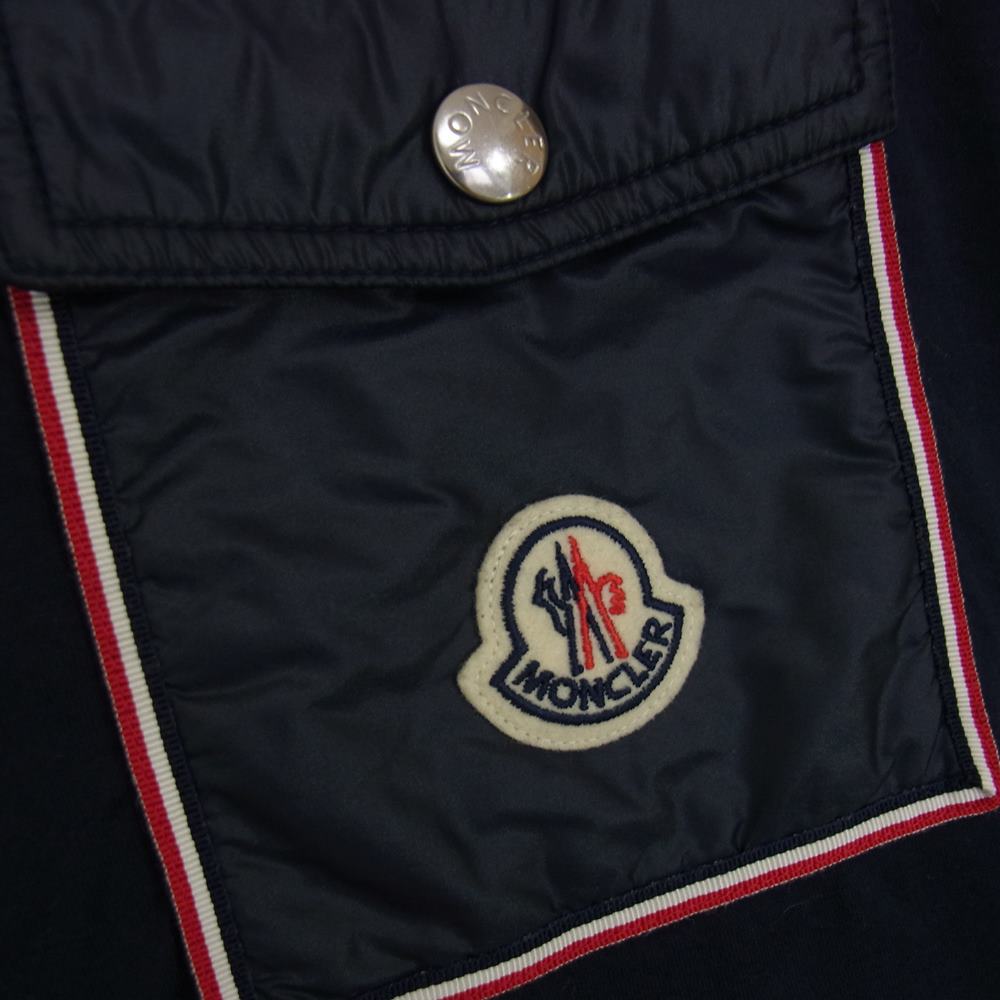 MONCLER モンクレール SS TSHIRT ナイロン ポケット 半袖 Tシャツ ネイビー系 M【中古】