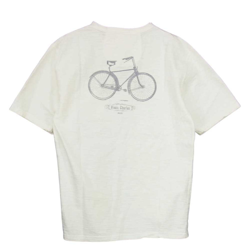 ORGUEIL オルゲイユ OR-9015B Print T-Shirt 自転車 バックプリント ポケット 半袖 Tシャツ ホワイト系  42【新古品】【未使用】【中古】