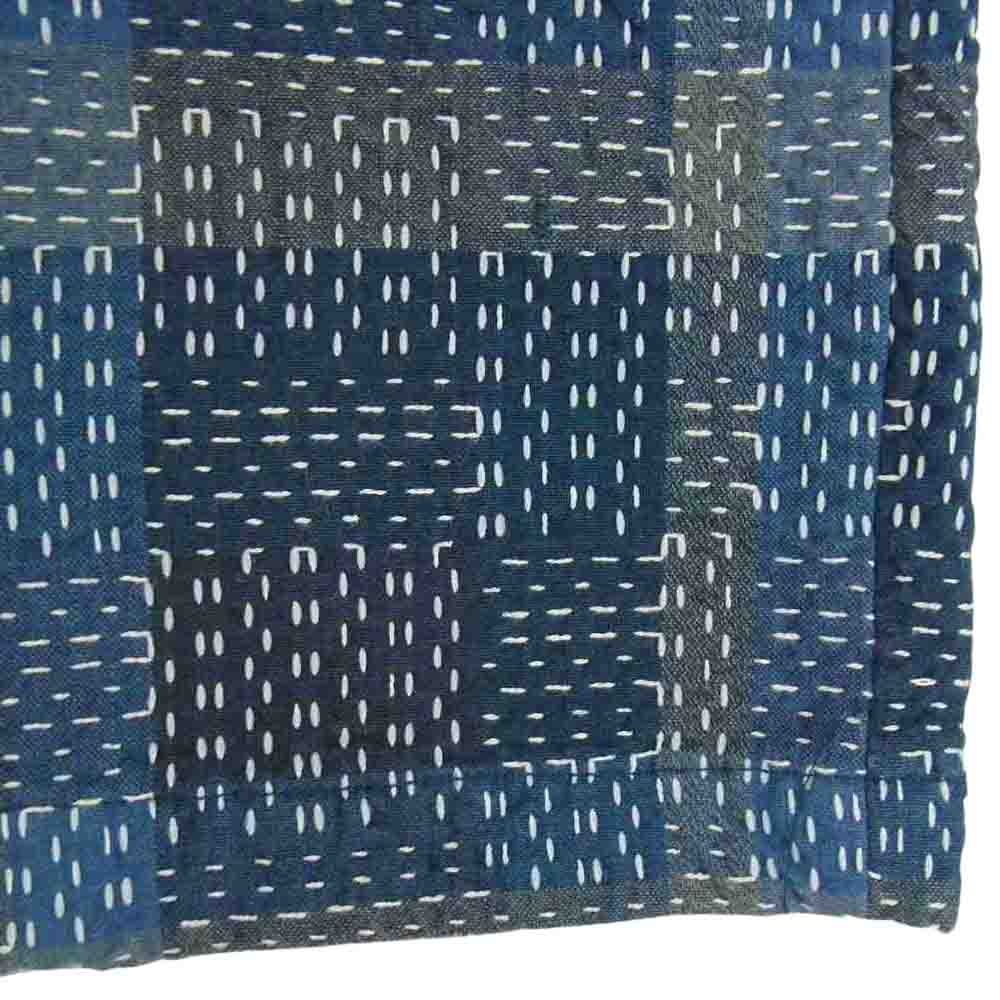 STUDIO D’ARTISAN ステュディオダルチザン 1827 NORAGI SASHIKO 刺し子 チェック ハーフ パンツ ネイビー系 38【中古】