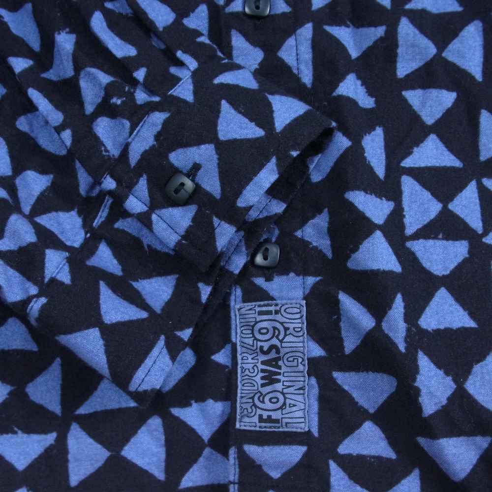 TENDERLOIN テンダーロイン PRINT FLANNEL SHT トライアングル プリント フランネルシャツ ブラック系 L【美品】【中古】
