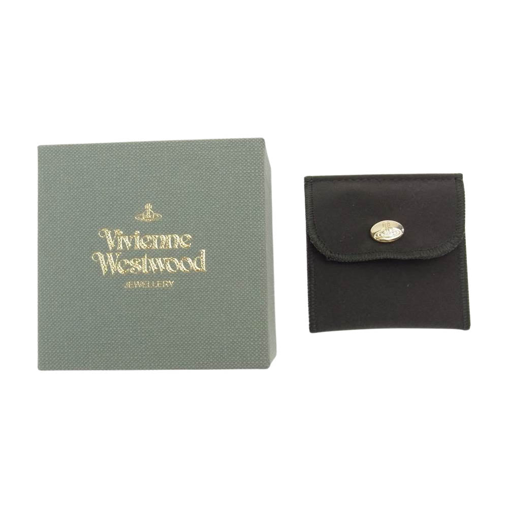 Vivienne Westwood ヴィヴィアンウエストウッド ディアマンテ ハート ブラック オーブ ピアス シルバー系【中古】