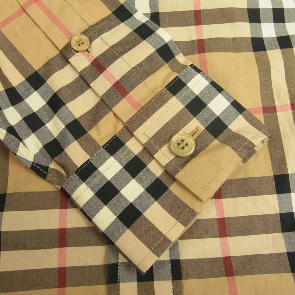 BURBERRY LONDON バーバリー ロンドン 8029878 国内正規品 袖ロゴ アームロゴプリント ノバチェック 長袖 シャツ ベージュ系 XS【中古】