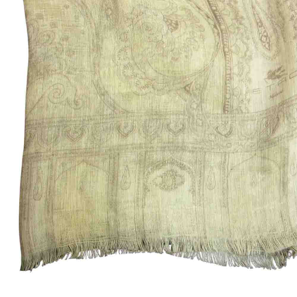 ETRO エトロ シルク混 ペイズリー柄 スカーフ ストール グレー系【中古】
