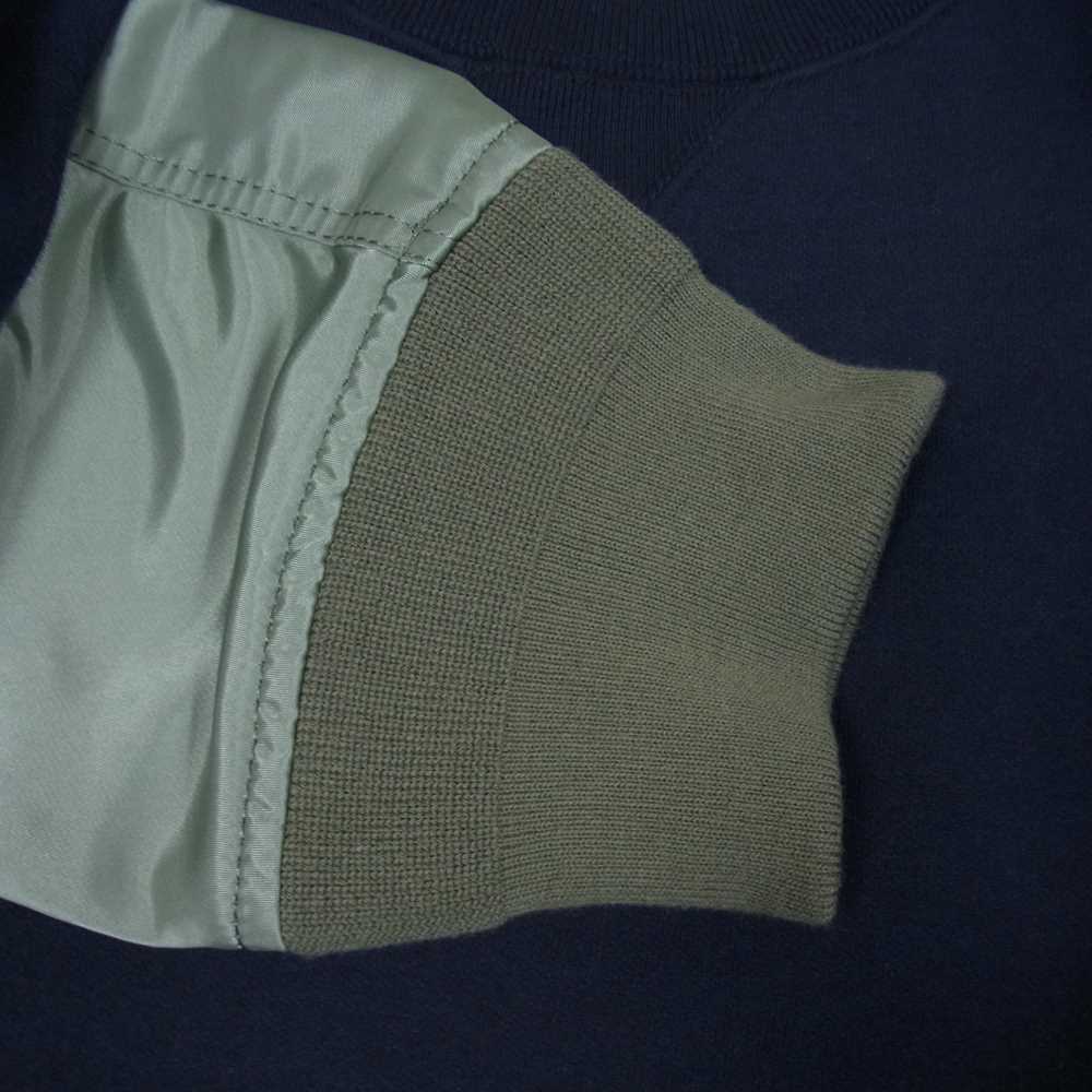 Sacai サカイ 22ss 22-02786M Nylon Twill Mix Sponge Sweat Pullover ナイロン ツイル ミックス スポンジ プルオーバー MA-1 ドッキング スウェット 黒カーキ系 3【極上美品】【中古】