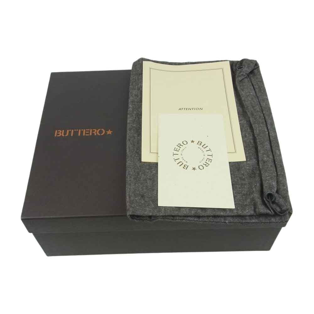 BUTTERO ブッテロ B2964 USGBI10 サイドジップ レースアップ レザー ブーツ グレイッシュカーキ系 40【極上美品】【中古】