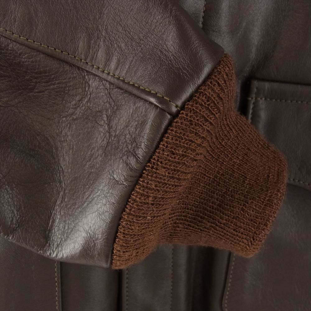 The REAL McCOY'S ザリアルマッコイズ 23380 MJ14101 TYPE A-2 ROUGH WEAR ラフウエア 実名復刻 レザー フライト ジャケット ダークブラウン系 38【中古】
