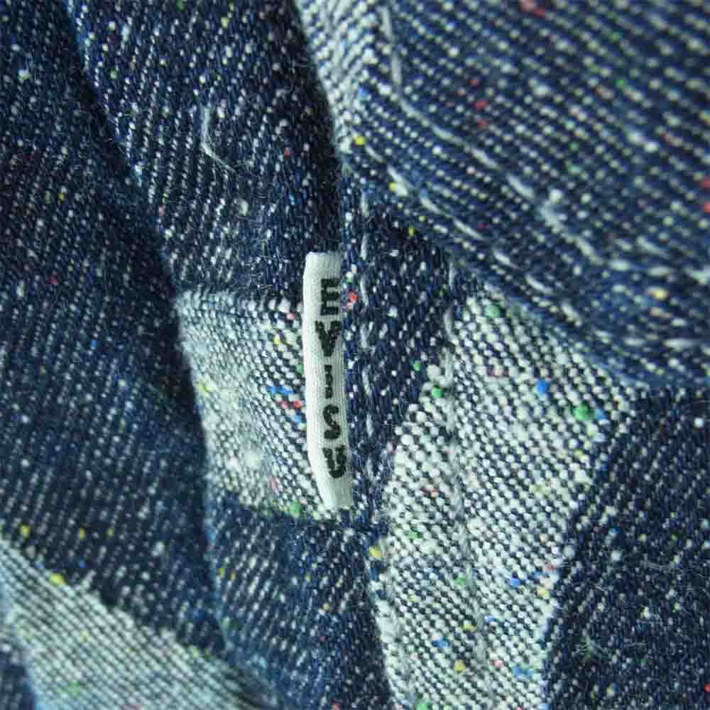 EVISU エヴィス Lot. 1507 カモメ 刺繍 総柄 ネップ 2nd タイプ デニム ジャケット インディゴブルー系 44【中古】