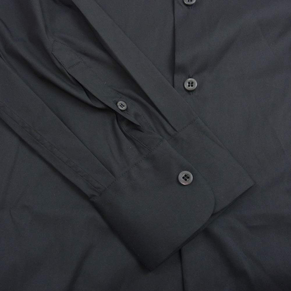 PRADA プラダ UCM608 F62 国内正規品 ワイドスプレッドカラー 長袖 シャツ ブラック ブラック系 43【美品】【中古】