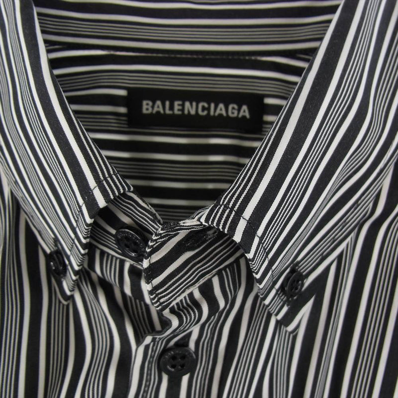 18SS BALENCIAGA バレンシアガ バックロゴ チェックシャツ