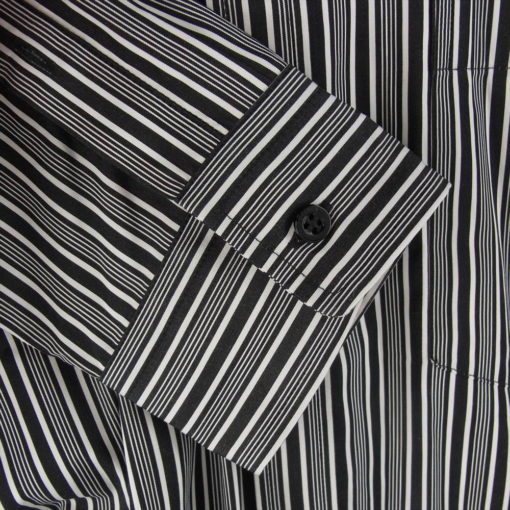 BALENCIAGA バレンシアガ 18SS 556878 TDM12 国内正規品 Poplin shirt バックロゴ ポプリン シャツ ブラック系 ホワイト系 38【美品】【中古】