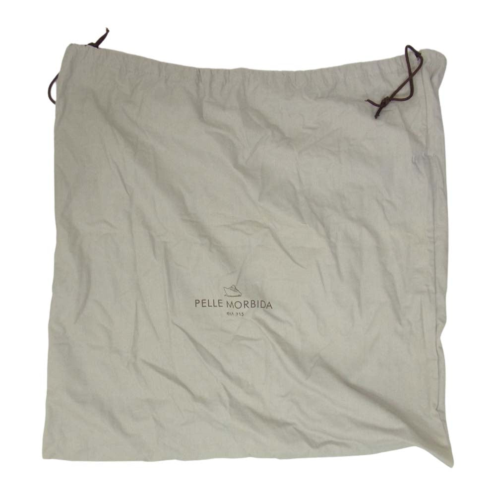 PELLE MORBIDA ペッレモルビダ MB055 MAIDEN VOYAGE メイデンボヤージュ シュリンクレザー フラップトートバッグ ダークネイビー系【美品】【中古】