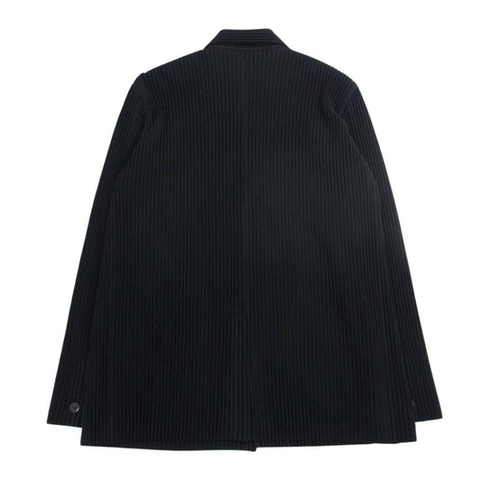 ISSEY MIYAKE イッセイミヤケ HOMME PLISSE オムプリッセ HP91JD205 プリーツ加工 テーラードジャケット ブラック系 4【美品】【中古】