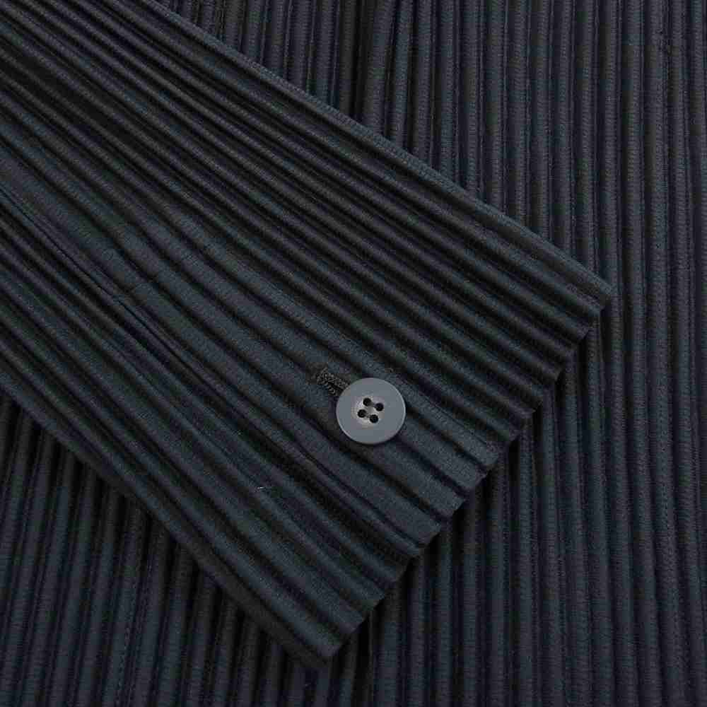 ISSEY MIYAKE イッセイミヤケ HOMME PLISSE オムプリッセ HP91JD205 プリーツ加工 テーラードジャケット ブラック系 4【美品】【中古】